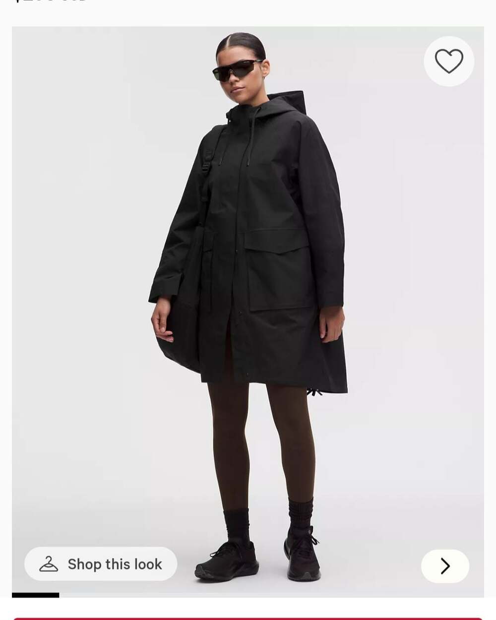Lululemon Waterproof Fishtail Rain Coat Black LARGE